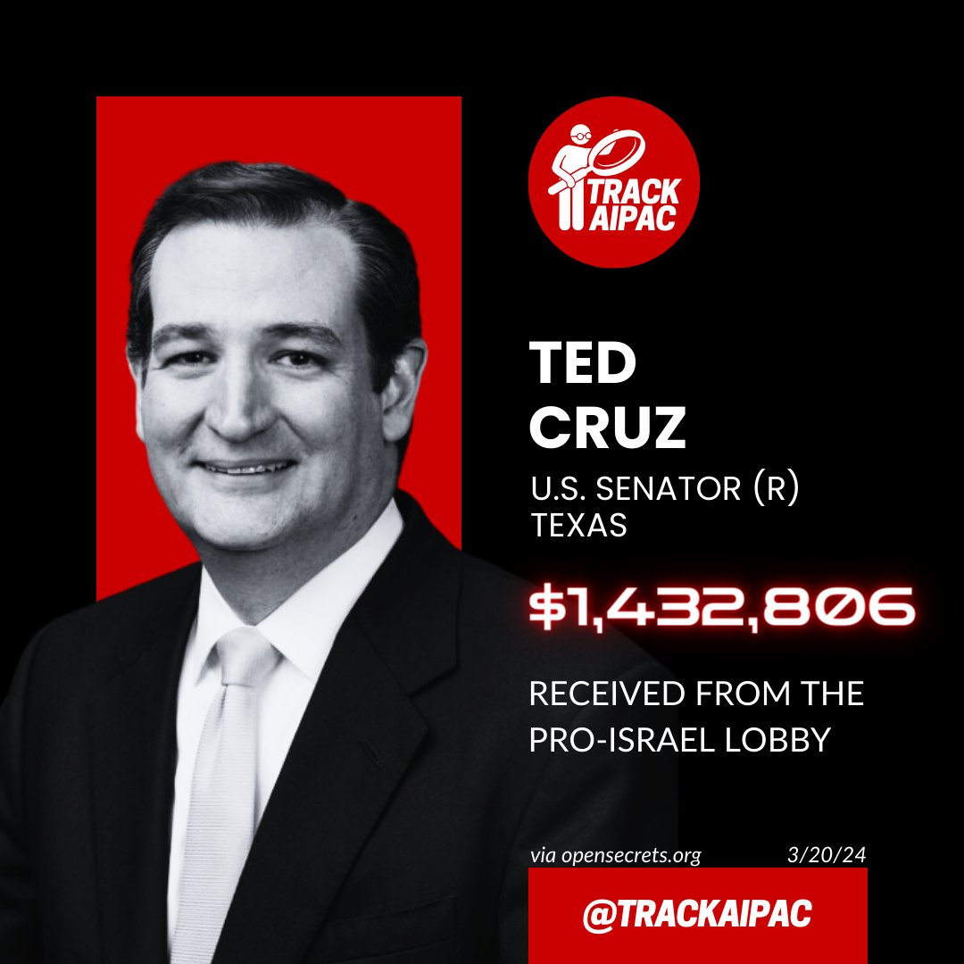 @tedcruz @RashidaTlaib #TelAvivTed peddling propaganda for the Israel lobby 🤑