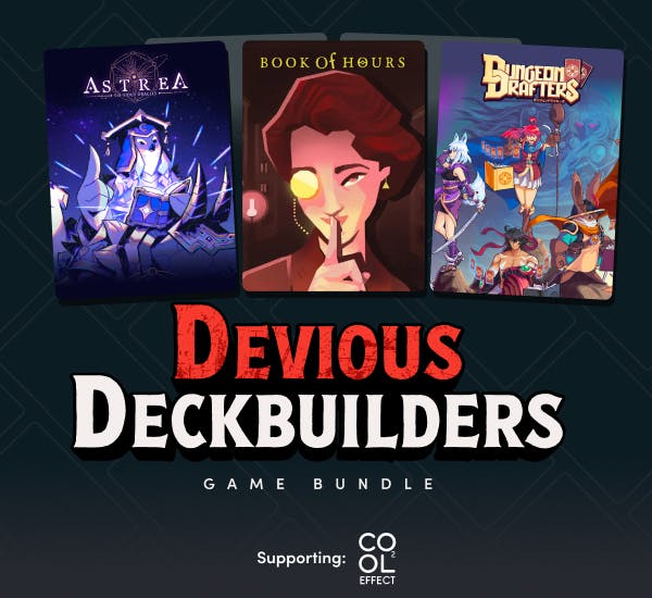 Neu bei Humble: 'Devious Deckbuilders' – sieben Games für 18,54 Euro. Darunter Dungeon Drafters, Book of Hours und Astrea: Six-Sided Oracles. Zu Humble: bit.ly/3TVfmXt Affiliate-Link. #Werbung