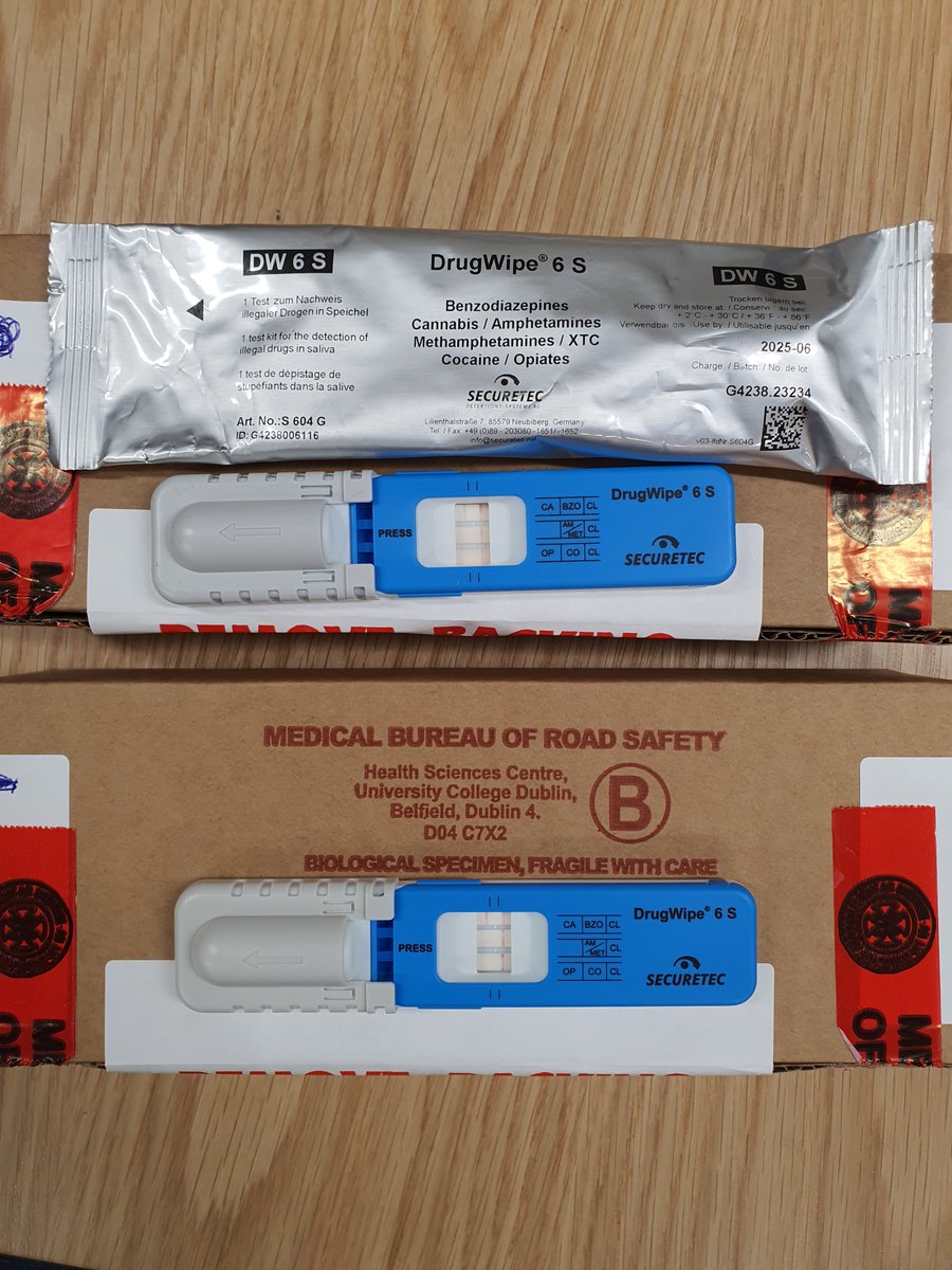 Two motorists stopped for traffic offences by Roscommon RPU on active patrol in Roscommon Town in recent days. Both underwent oral fluid tests for drugs, returned positive tests for Cannabis and were subsequently arrested. Investigations are ongoing.  Never Ever DUI #SaferRoads