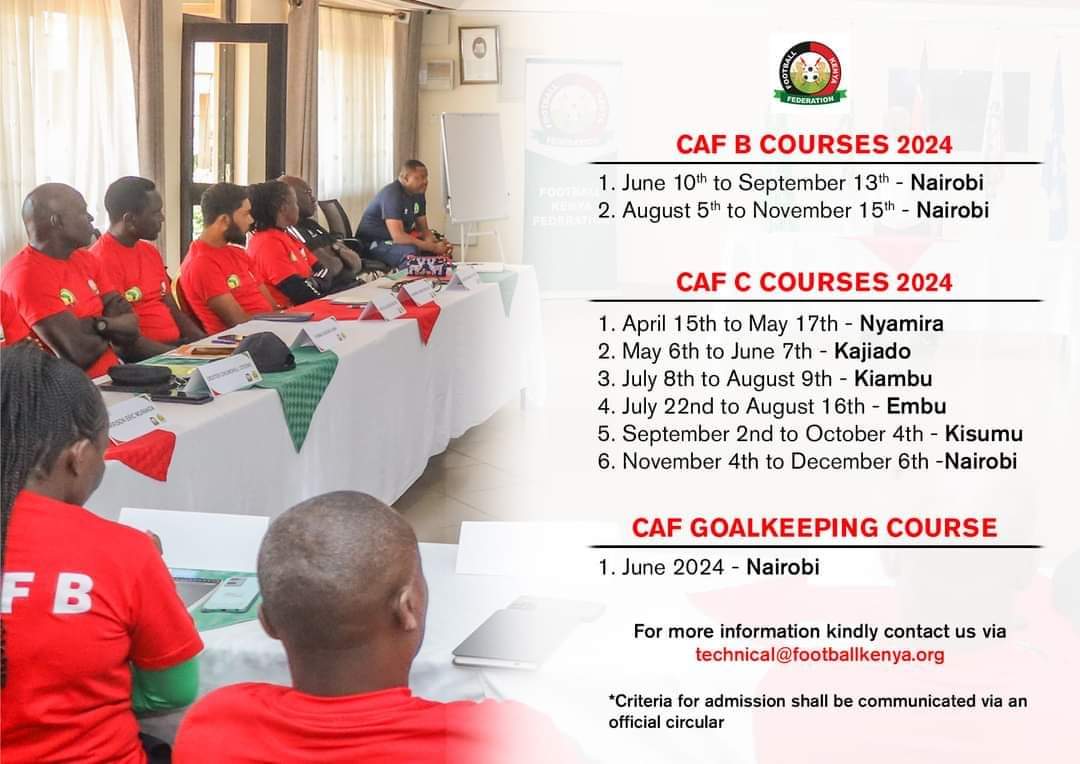 For those inquiring about the coaching courses. #FootballKE