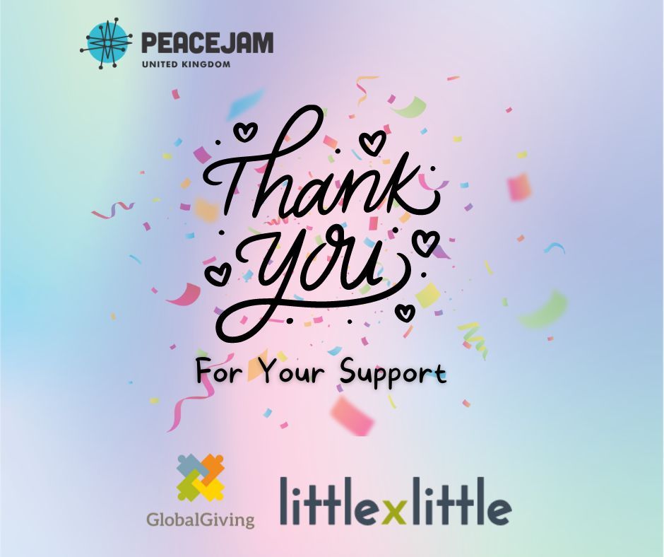 Thank you for your support on @GlobalGiving this week! In the upcoming months, #PeaceJamUK will be kickstarting and advancing the #GenerationChange programme in schools and youth groups during outreach weeks across the UK. Thank you for helping create big change!