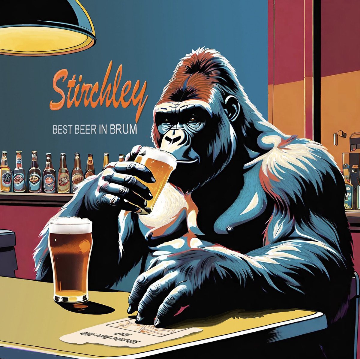 Stirchley Gorilla limited edition enhanced print by Richard Russell at @purplegallery