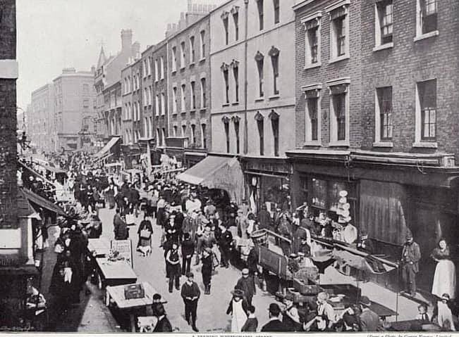 A view of Brick Lane taken in 1896