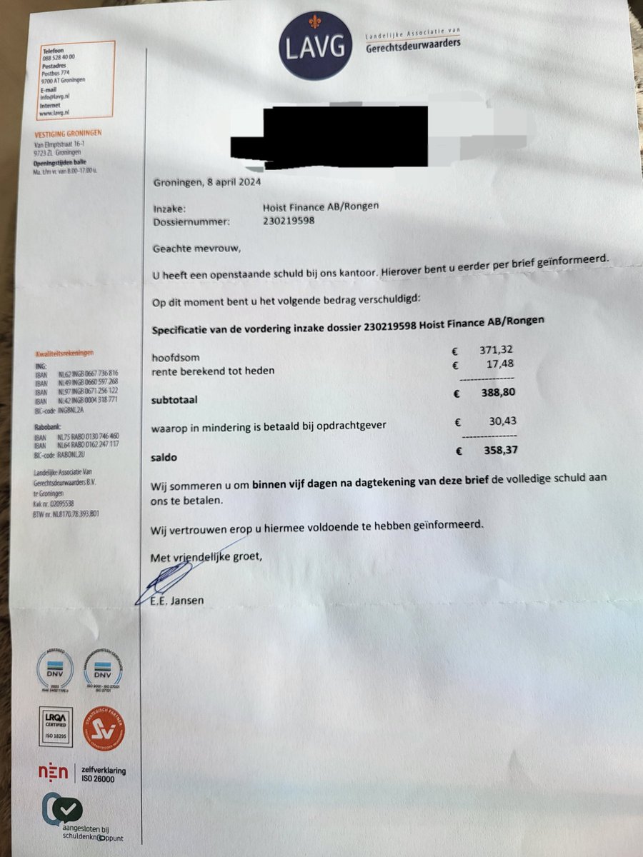 KristieRongen's tweet photo. En ja hoor @Stas_TD @toeslagherstel @2eKamertweets
Deze schuld is meegenomen onder bewind en schuldenvrij verklaard door @RechtspraakNL,maar omdat #LAVG ineens een slaatje wou slaan via #DSB en ik zei dat niet zou doen ivm schuldenvrij verklaring.
Blijven zij #stalken👇🏼 https://t.co/82gjbfiLNX