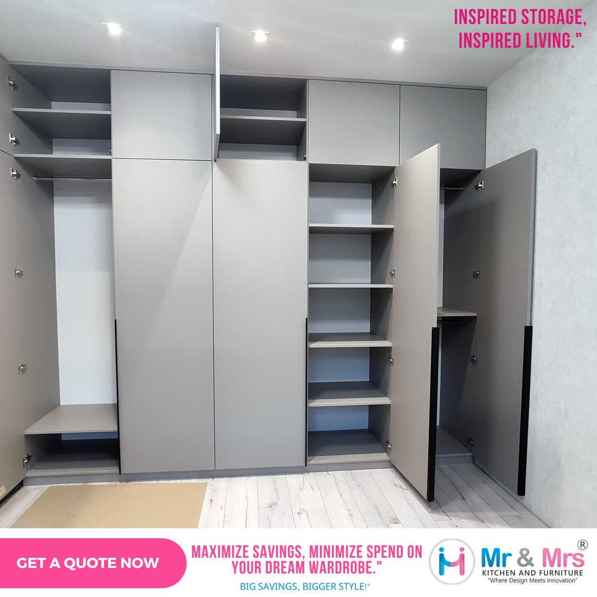 Maximize savings, minimize spend on your dream wardrobe.'

#wardrobe #puneinterior #PuneInteriors #interiordecor #interiordesigners #puneinteriordesign #interiordesigner #interiorstyling #bedroominterior #Interiordesignideas #mrandmrskitchenandfurniture  #wardrobedesign