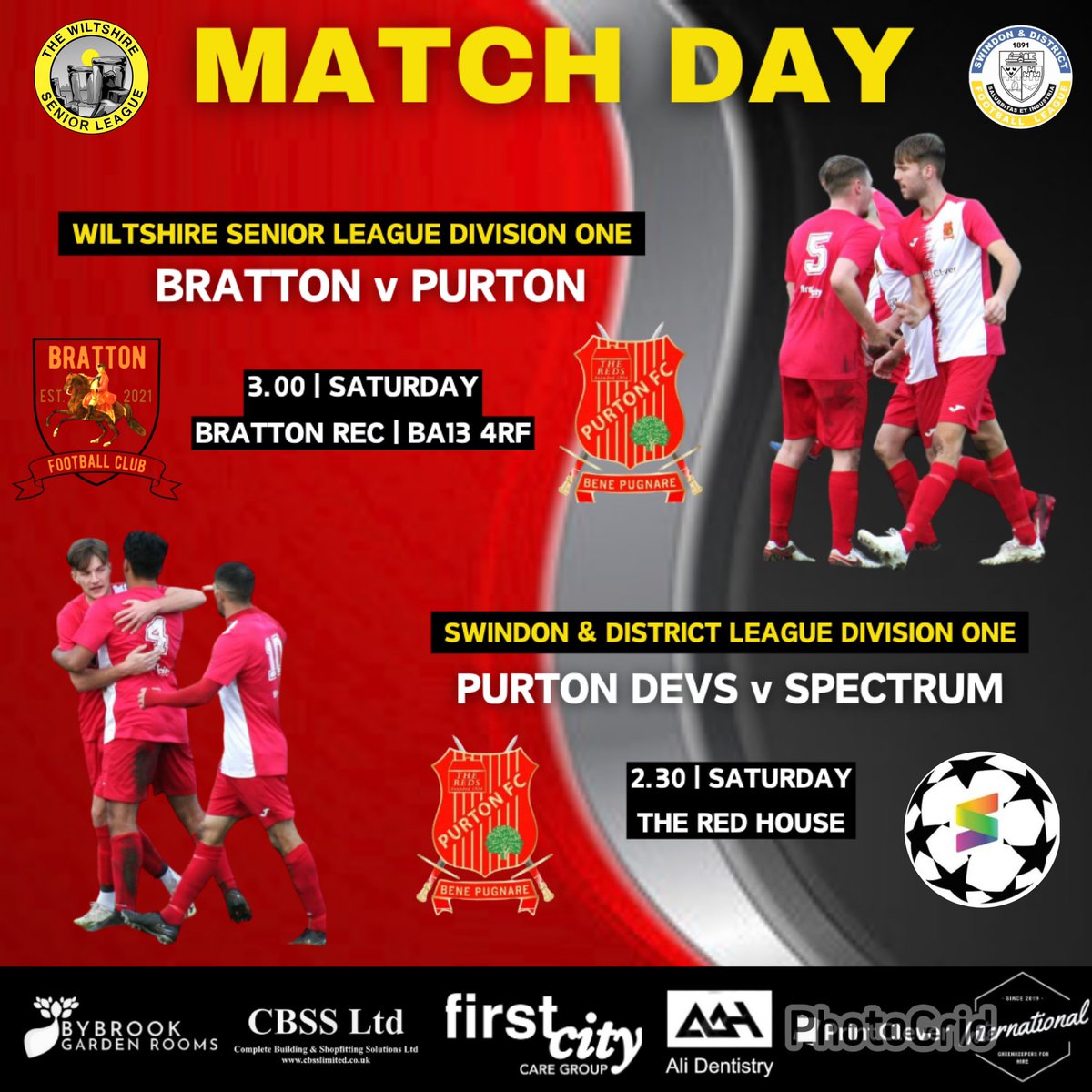 It’s Match Day… 

Our first team will be travelling to @bratton_fc for a 3pm start in the @WiltsLeague 

And our Devs will finish a fantastic season at home to @SpectrumFC123 in @sdflswindon Division One at 2.30