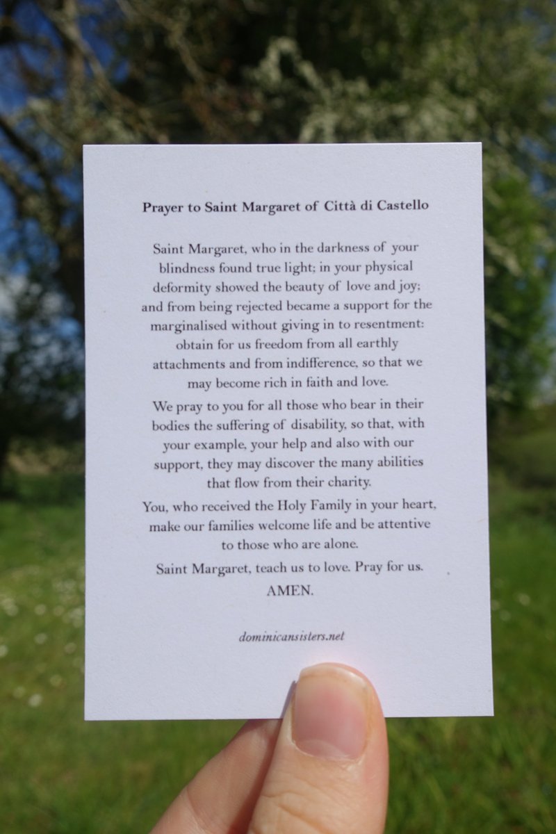 DomSrStJoseph's tweet photo. Happy feast of St Margaret of Castello! She is so inspiring &amp; we strongly recommend getting to know her better😊
Prayer cards with Sr Catherine's watercolour portrait of St Margaret are available in our #Dominicards shop! https://t.co/EReQ0QSGFq

#margaretofcastello #saints https://t.co/ukytKjuyLF