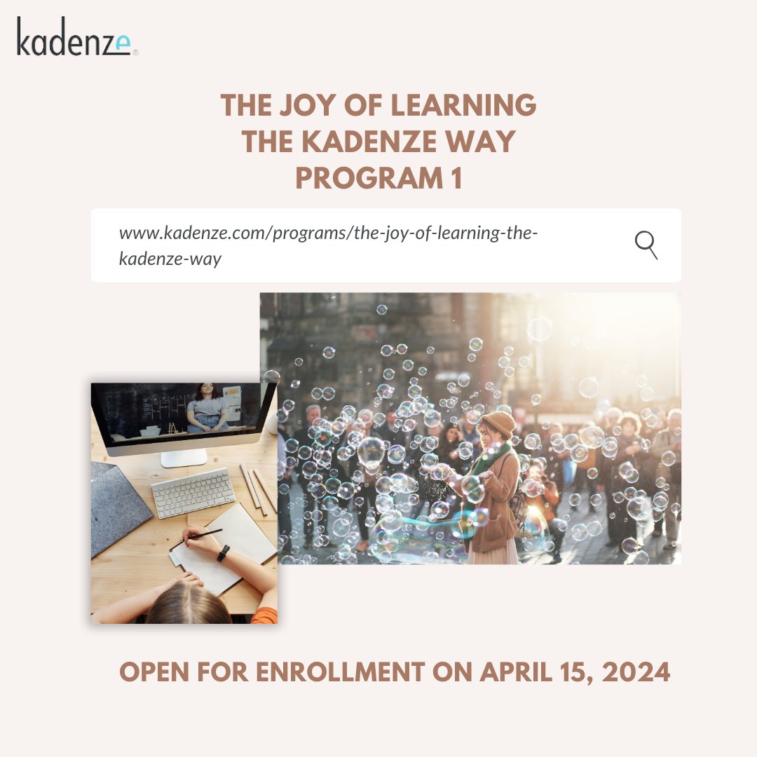 Introducing our new Program series.

The Joy of Learning the Kadenze Way (Program 1) on April 15, 2024.  

Stay tuned for more information!  

 #newprogram #onlinelearning #teachingartist #kadenze
