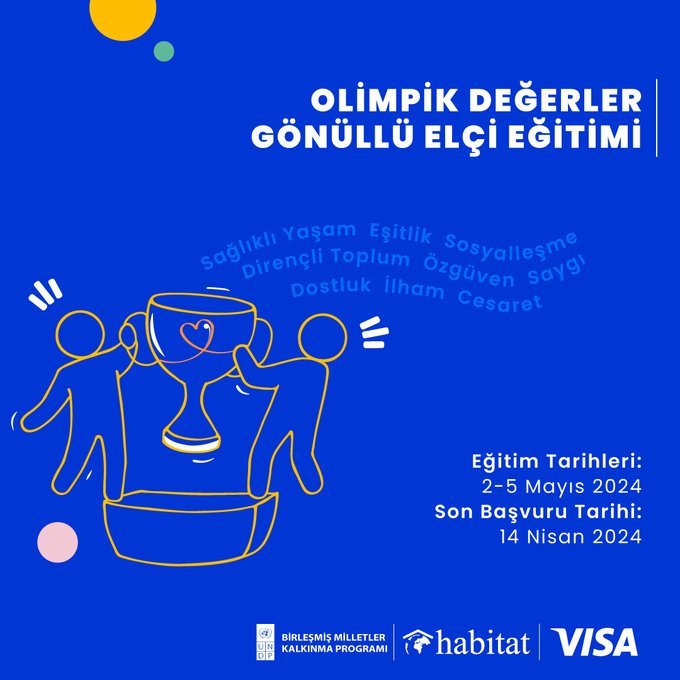 📢✨ @habitatdernegi ve @Visa ile birlikte düzenlediğimiz Olimpik Değerler Gönüllü Elçi Eğitimi’ne başvurun, spor kültürünün yaygınlaştırılması, spor ile toplumsal cinsiyet eşitliği, kapsayıcılık ve dayanışma konularında farkındalığı birlikte artıralım! 🔗 form.jotform.com/240712827382962