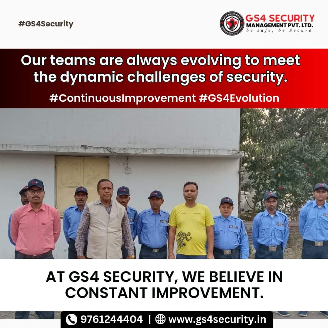 Our teams are always evolving to meet the dynamic challenges of security. 
At GS4 Security, we believe in constant improvement. 

Call : 9761244404
#TrustedSecurity #GS4Reliability
#SecuritySolutions #GS4Safety
#DedicatedSecurity #gs4commitment 
#securityguard #GS4Security