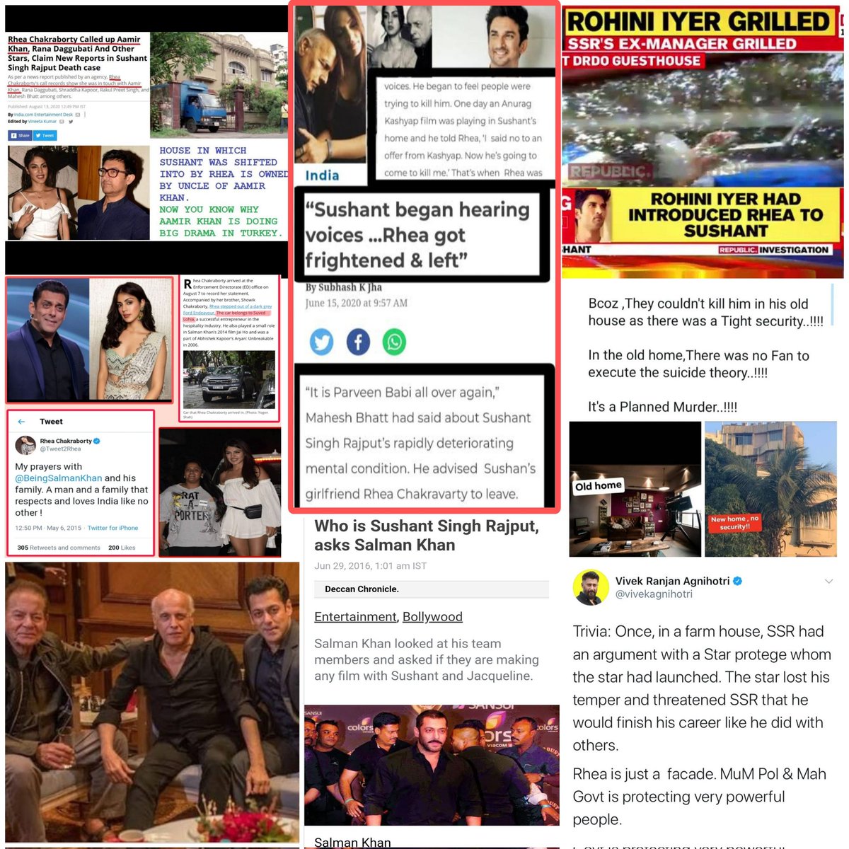 SSR Victim Of CONSPIRACY‼️ 📢Rhea Planted 2019 📢Moved to🏠owned by Aamir Khan Uncle. 📢Took Control 📢Drugged/Looted 📢Disha Killed 📢RC Asked 2leave by Bhatt 📢Stole Patents 📢Party at VMorea 📢SSR Kill€d 📢Propaganda Agencies Caged @BJP4India Chronology Of Events InSSRCase