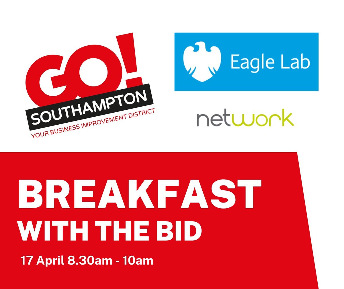 Our next Breakfast with the BID will be held this week on Wednesday 17 April at Network Eagle Lab. Drop by anytime between 8.30am -10am to meet with the team and other BID members in the city. Register for free here: buff.ly/4cV1DIX