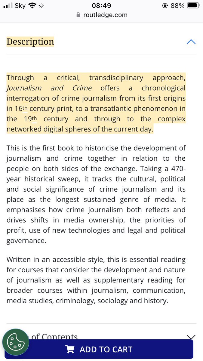 Hello Twitter friends. My book Journalism on Crime is on sale via Routledge and via Amazon the kindle edition is even cheaper. Please do consider giving it a read. Reviews so far are good, I swear. routledge.com/Journalism-and….