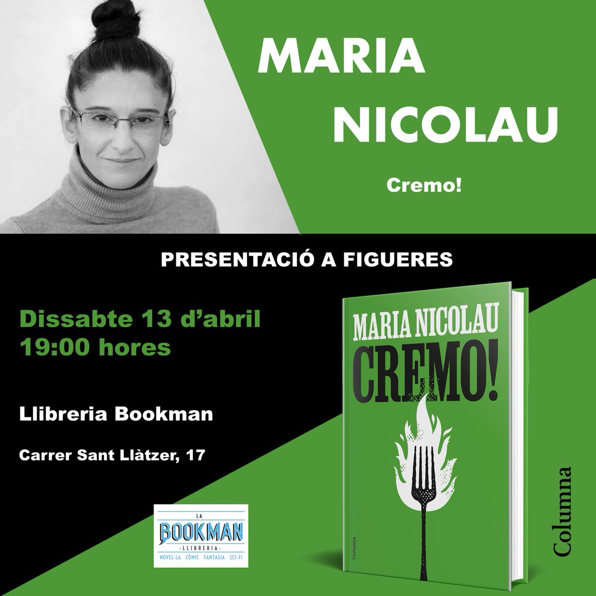 📅🍽️🔥 Recordeu! Avui teniu doble oportunitat de @MAlbercocs presentant el seu llibre ‘Cremo!’: ⏱️12 h 📍@RacodelLlibre, #Rubí ⏱️19 h 📍@La_Bookman_, #Figueres ➡ No hi falteu! @Grup62