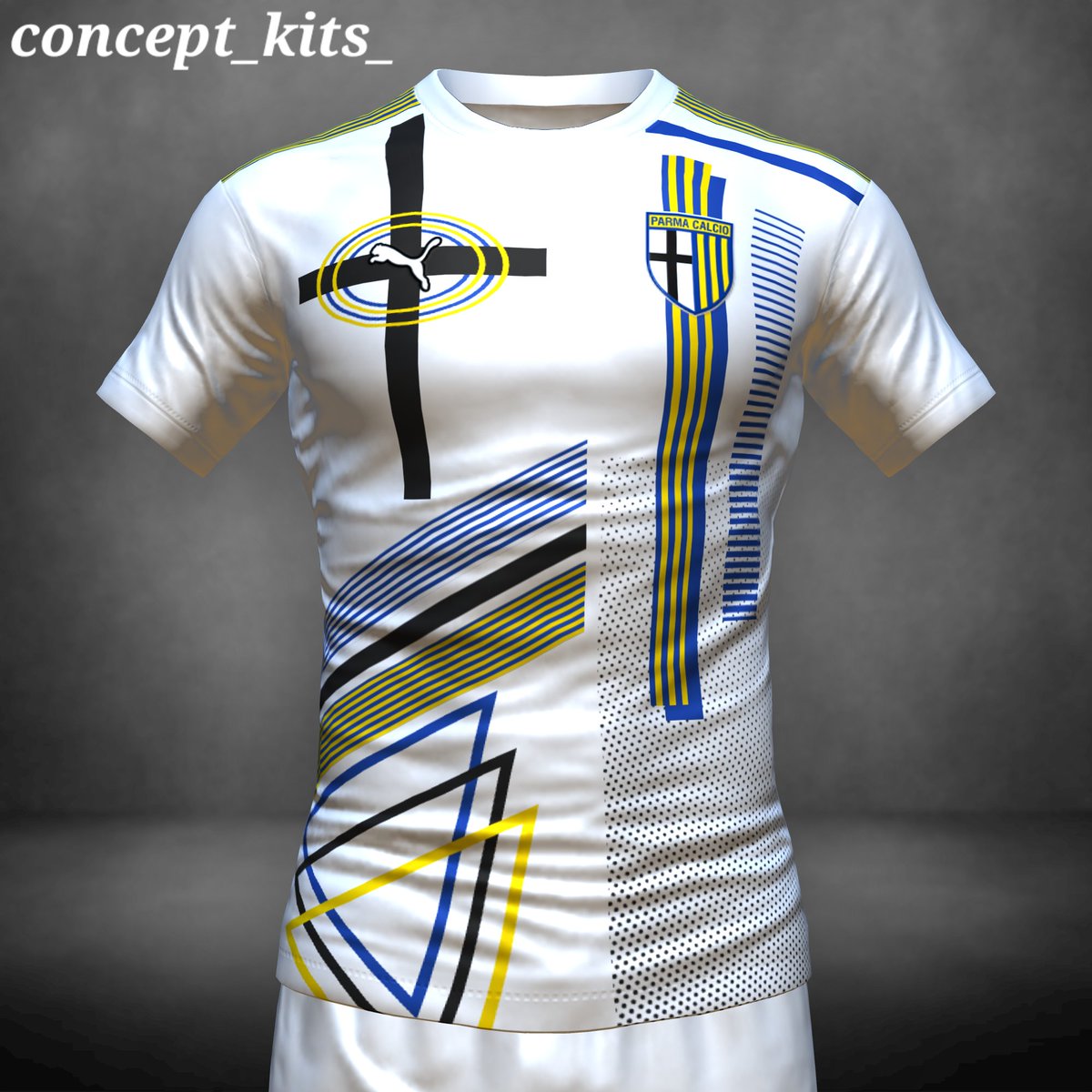 Concept @1913parmacalcio kit by @pumafootball #conceptkit #designkit #kitdesign #conceptdesign #conceptkits #design #designfootball #fifa22 #fifakitcreator #parma #parmacalcio #parma1913 #parmafc #crociati #gialloblu #enniotardini #ParmaCalcioFantasy @Fanzclub_Parma