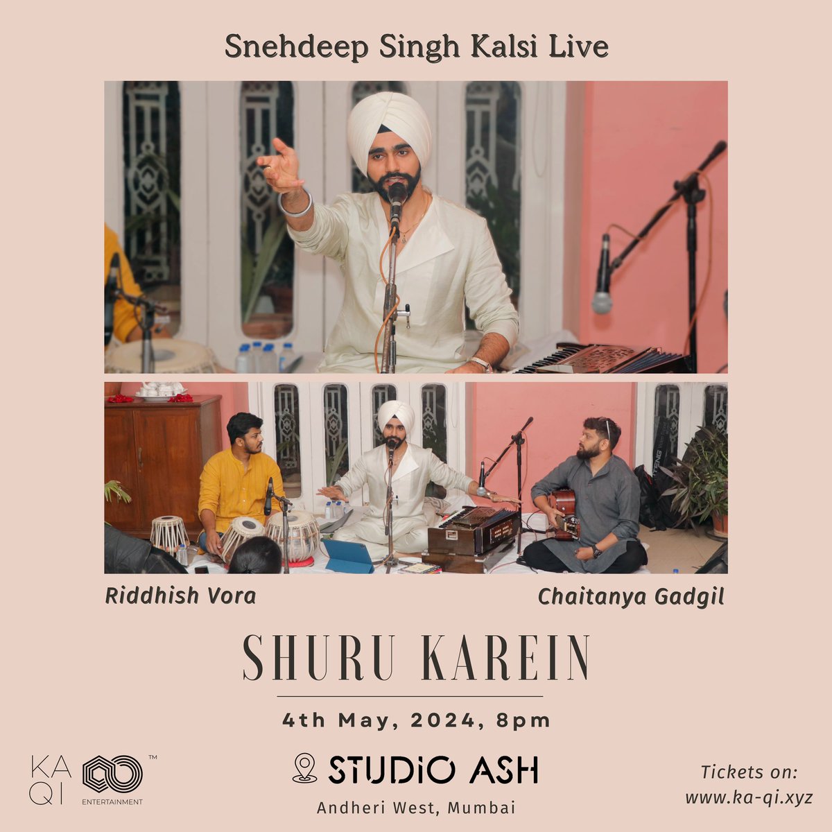 SHOW ANNOUNCEMENT #Mumbai As promised in the last show & on public demand - adding another show. Saturday, 4th May, 2024 8 PM onward At Studio Ash A 304 Kotian Nirman, Andheri W, Mumbai Ticket Link : ka-qi.xyz/shuru-karein Aa jao ! Milte hain #Live #concert #music #ghazal