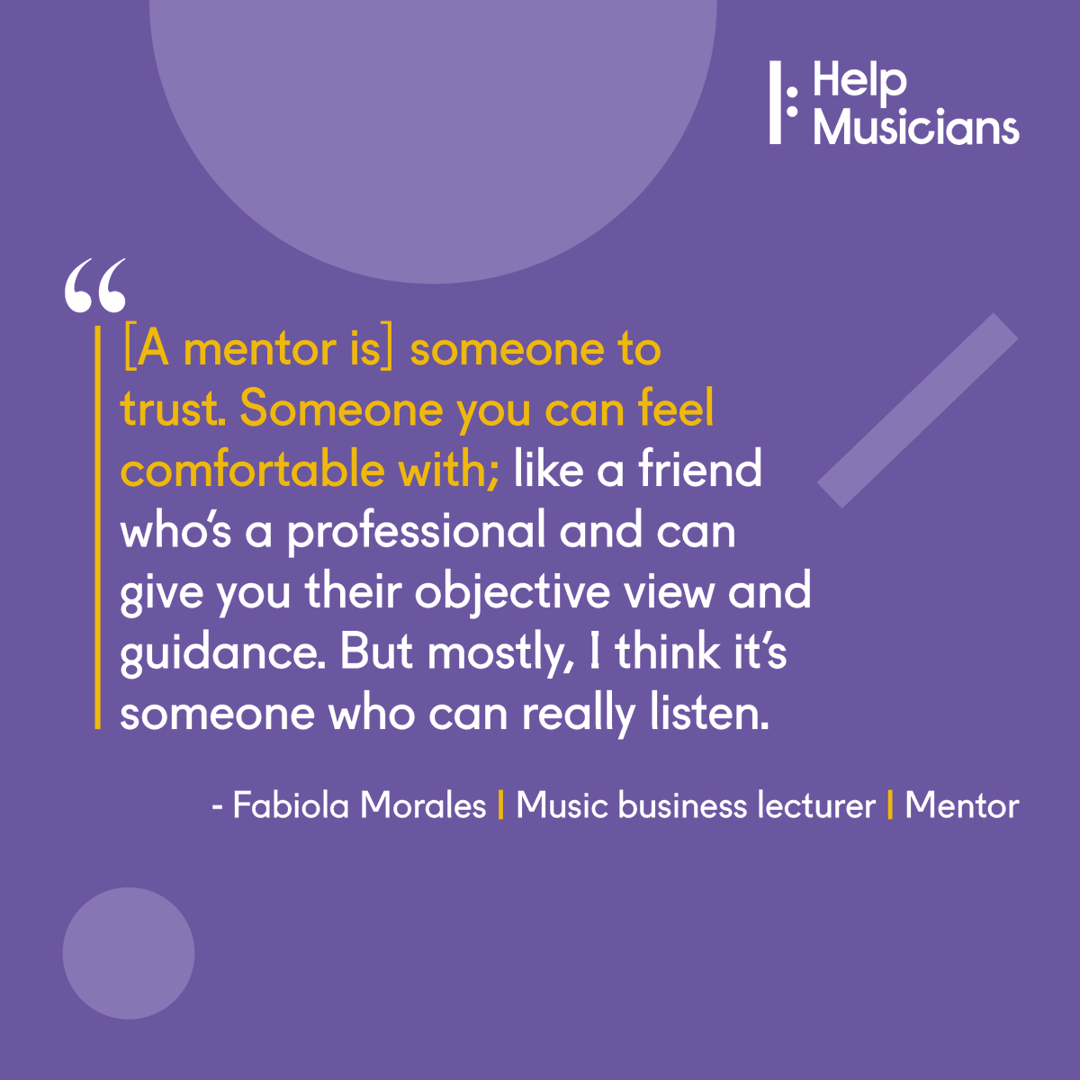 Mentoring is incredibly rewarding. Witnessing the growth and success of your mentee brings a profound sense of fulfilment. If you've worked in music, you could become a mentor with us to offer guidance to an emerging musician. More here: ow.ly/U0sj50ReOUg