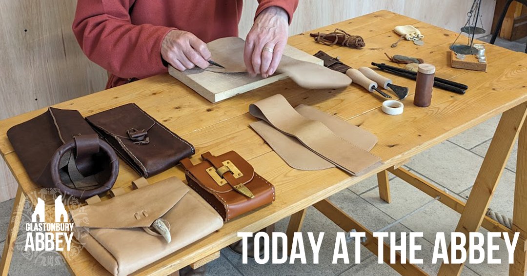 Today at the abbey! Edmund the Anglo Saxon leads today's Living History tours at 11am, 12 and 3pm, plus a leather working demonstration in the museum from 1:45pm to 2:45pm. #TodayattheAbbey #TATA #LivingHistory