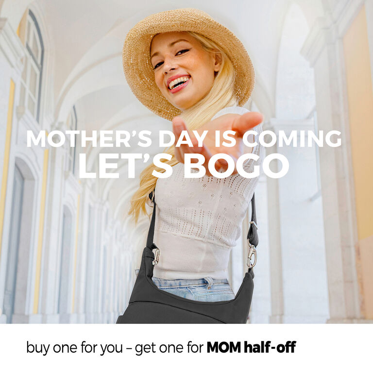 Buy a Travelon bag from our best selling 4 collections (Heritage, Essentials, Metro and Greenlander) for yourself – and get a second for Mom 50% off. 

travelonbags.com/home
#Travelon #april #travelbag #bag #antitheftbagsale  #backpack #RFID
