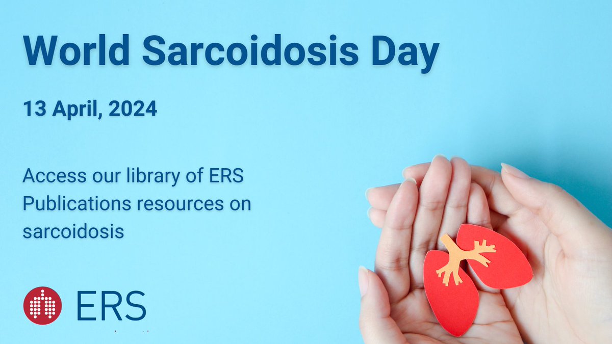 Today, 13 April 2024, is World Sarcoidosis Day – a day to help spread awareness of this rare respiratory condition. In light of this, we are sharing a collection of ERS Publications resources on sarcoidosis for clinicians to use. Access the library here: erj.ersjournals.com/cc/world-sarco…