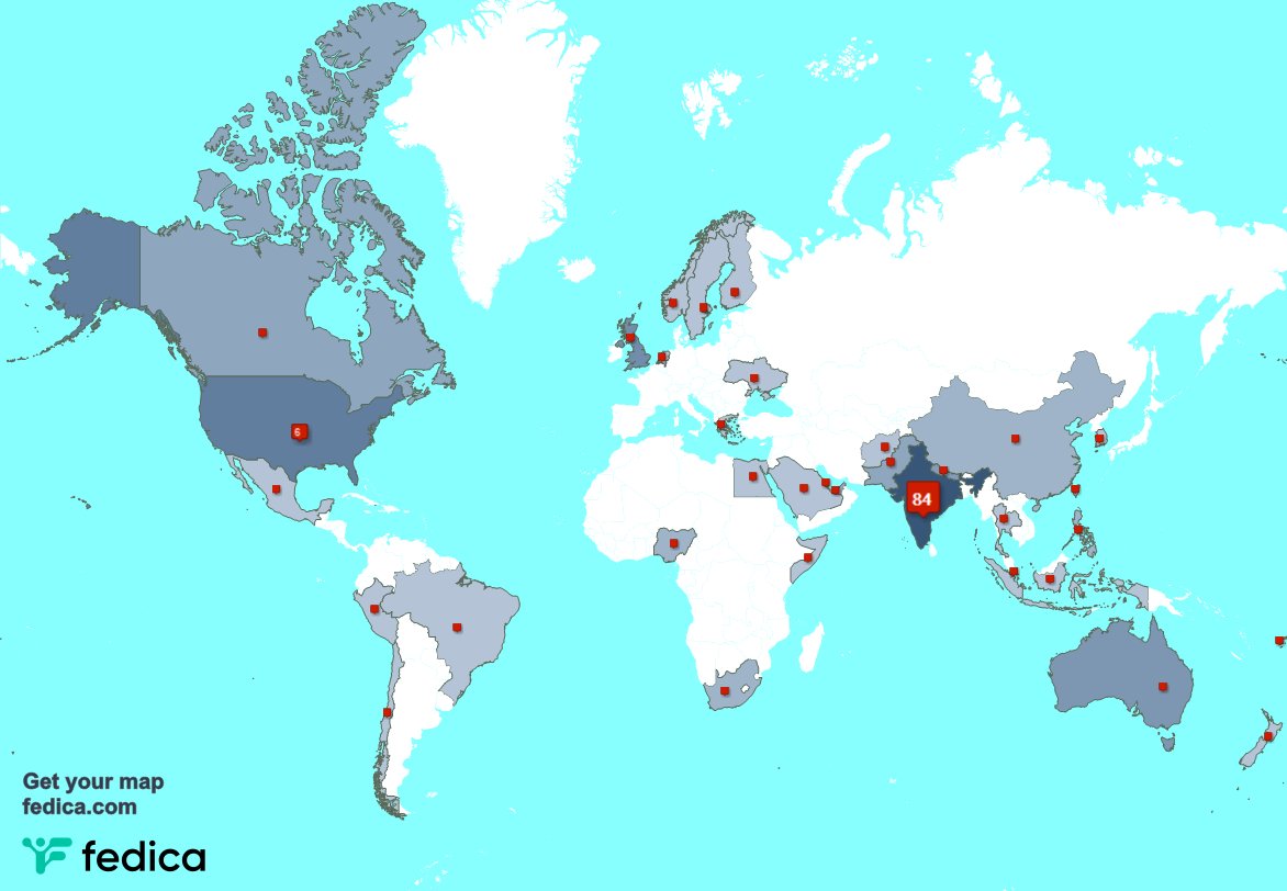 I have 7 new followers from India 🇮🇳 last week. See fedica.com/!amolakh