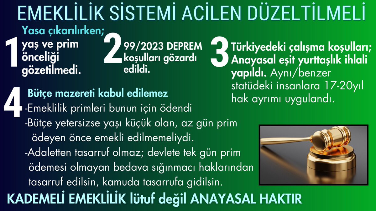 @isikhanvedat 99 sonrası SGKlı 4.5Milyon kişiyiz. @akparti nin yok sayması bizi yıldırmaz. Duymak istemezlerse; insan hakları mahkemeleri üzerinden de olsa hakkımızı alacağız. @tcbestepe @memetsimsek @isikhanvedat @YusufErim34 @ilhan_hatipoglu @yfatihkarahan #KademeyeBaharGelsin