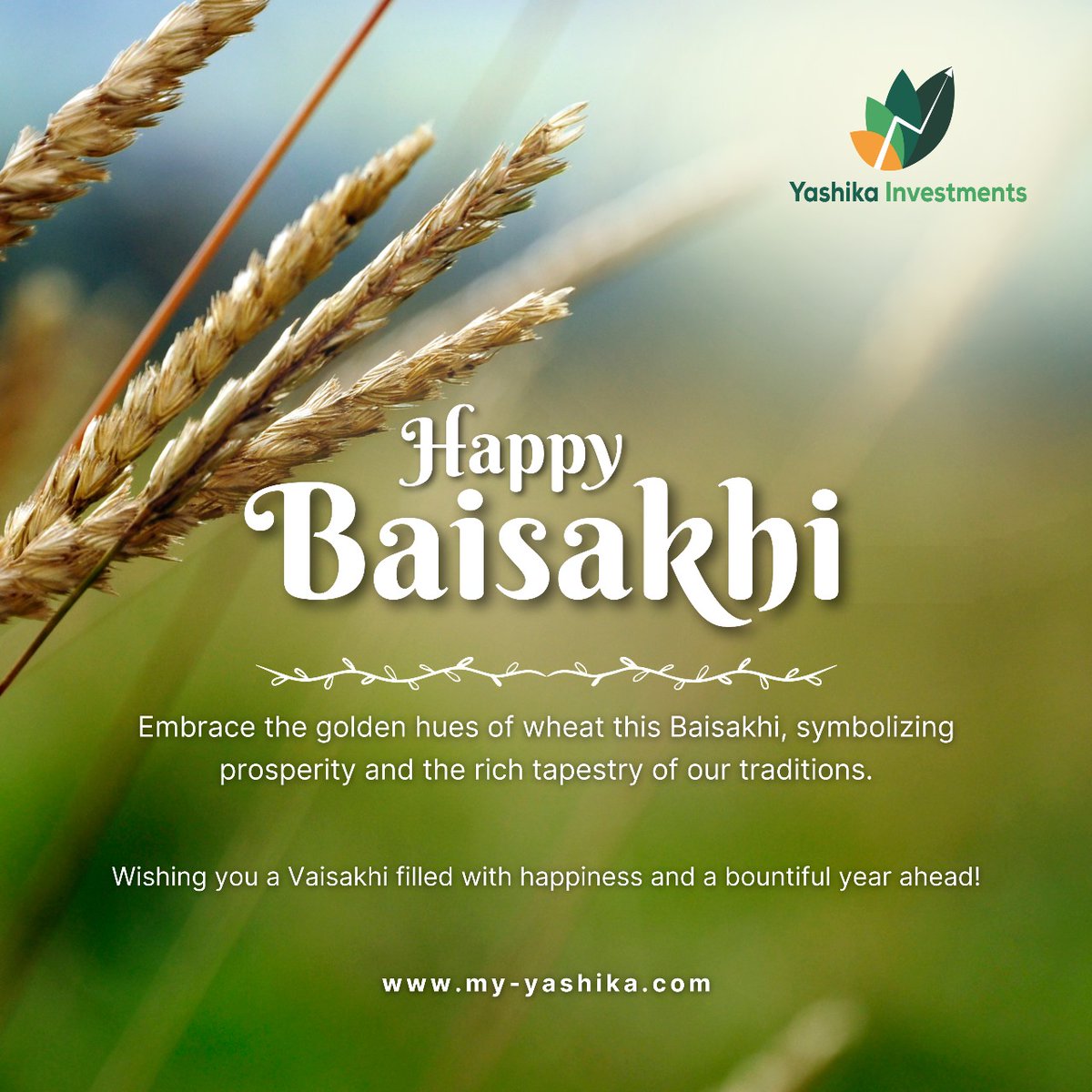 As the sun shines bright on Baisakhi, may it bring warmth and happiness to your life and business. #HappyBaisakhi!

#Baisakhi2024 #Festivevibes #Sunshine #Happiness #YashikaInvestments #SmartInvestments #FinancialFreedom #Investments #Invest #moneymatters