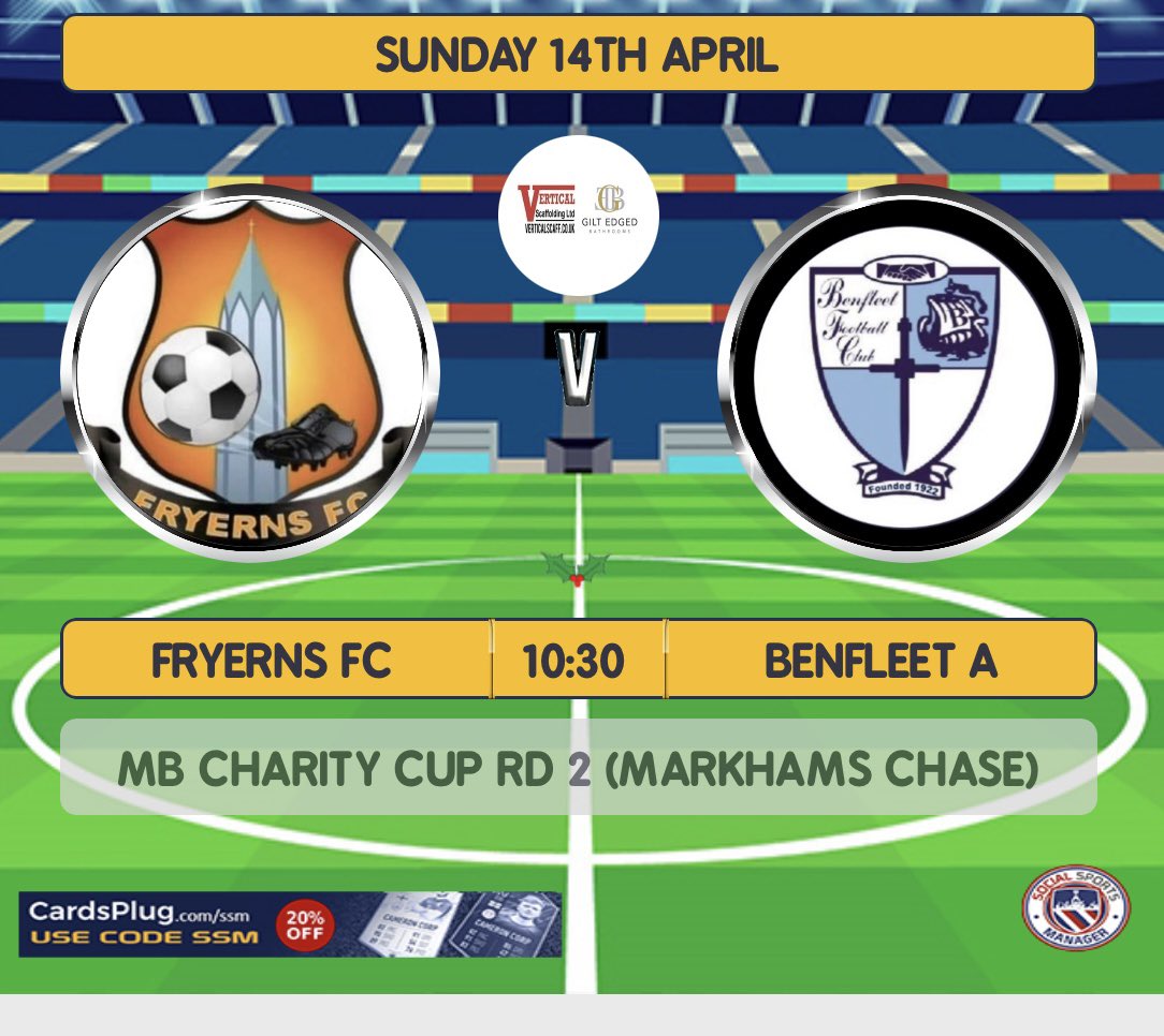 Fryerns FC First (@fryernsr) on Twitter photo Time to bounce back after last weeks humbling defeat.
We start our defence of the Malcolm Binstead Charity cup at home vs <a href="/Benfleet_Sunday/">BenfleetFC_Sundays</a> π β«οΈπ Time to bounce back after last weeks humbling defeat.
We start our defence of the Malcolm Binstead Charity cup at home vs <a href="/Benfleet_Sunday/">BenfleetFC_Sundays</a> π β«οΈπ
