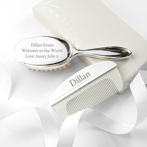 Silver plated & personalised with any name & message, this brush and comb set would make a lovely keepsake gift idea for a new baby lilybluestore.com/products/perso…

#newborn #babygifts #giftideas  #UKGiftHour #UKGiftAM