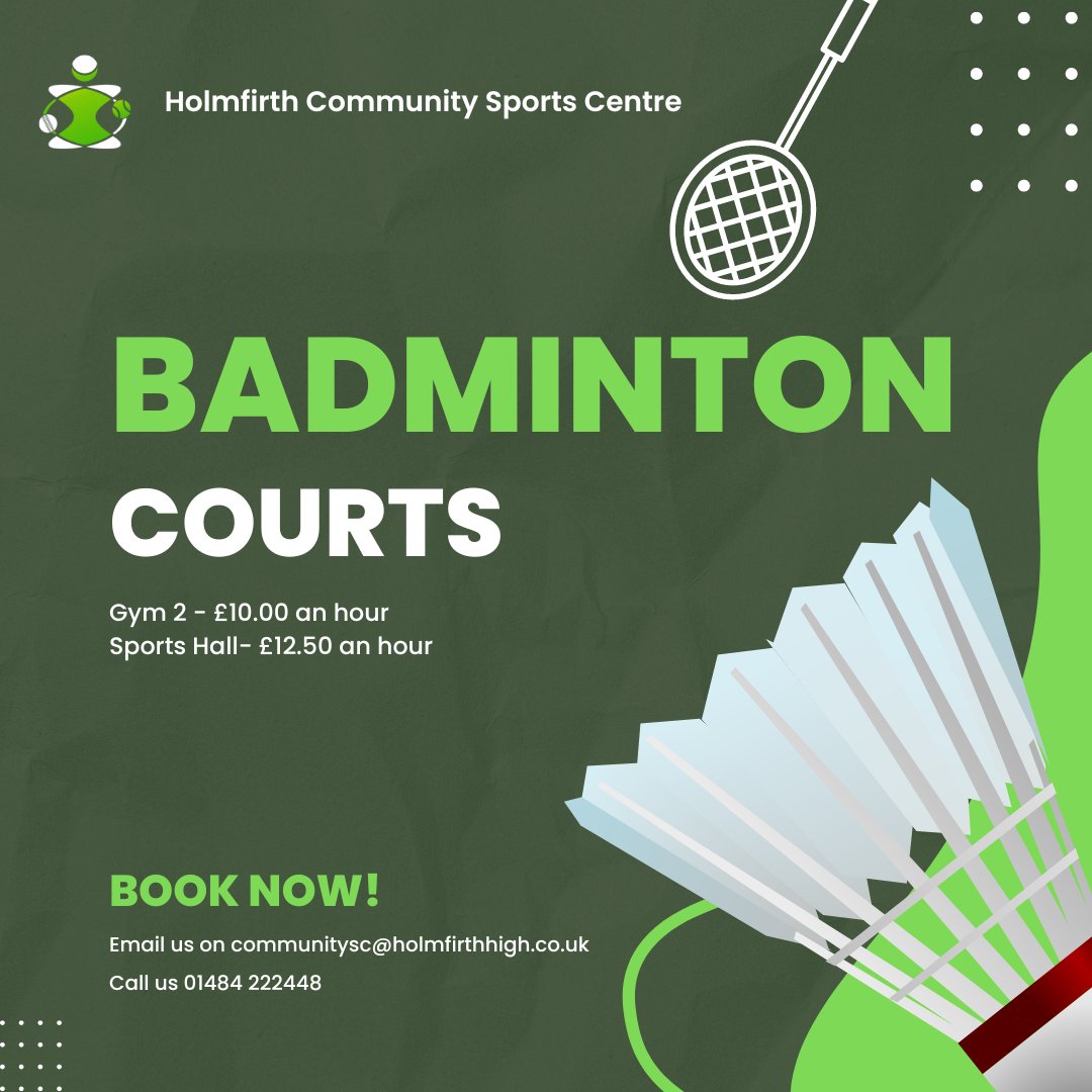 Fancy a game of Badminton this lovely Saturday morning? Give us a call to book in. #holmfirth #huddersfield #holmfirthevents #getfit #havefun