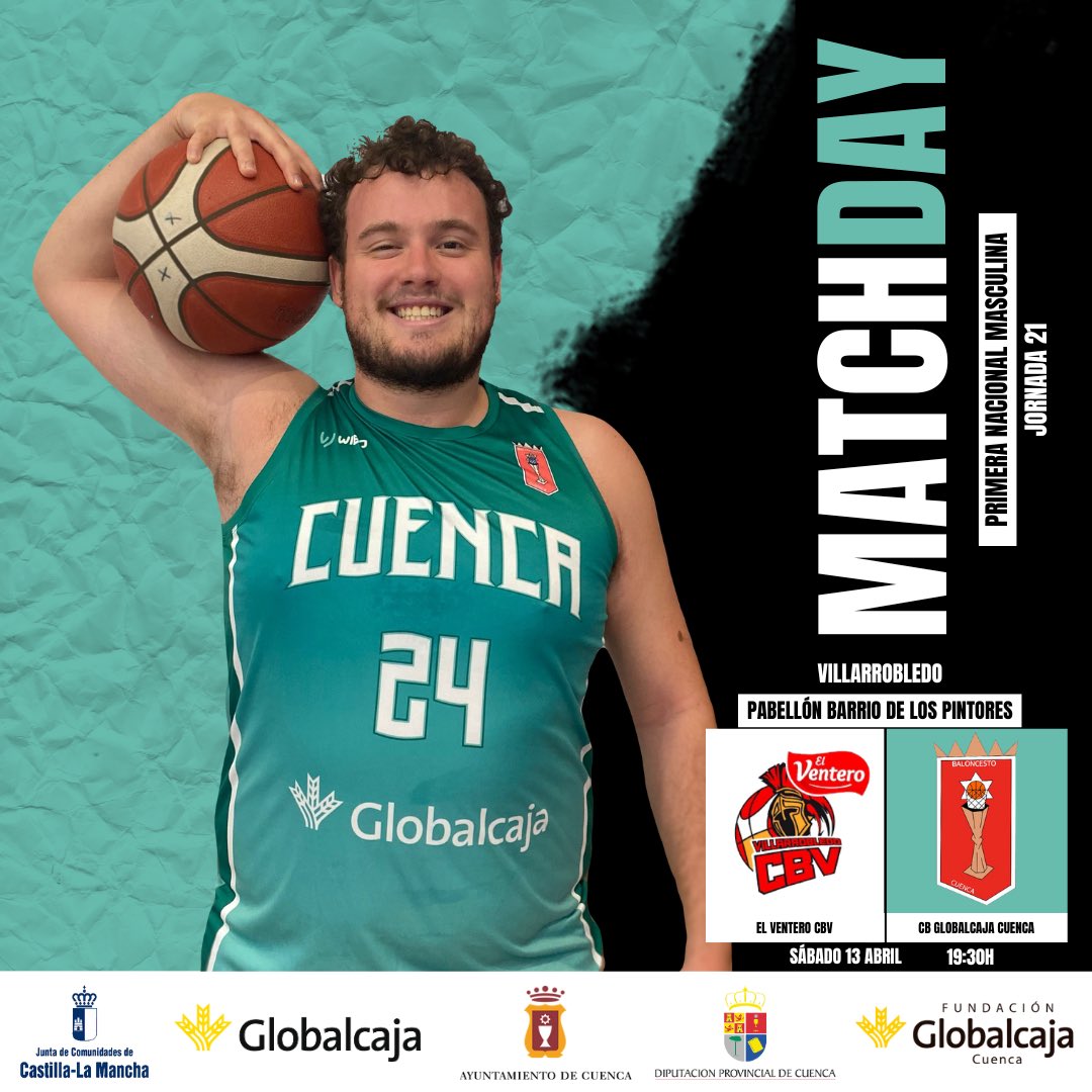 🌟 𝐌𝐀𝐓𝐂𝐇𝐃𝐀𝐘 🆚 @elventerocbv ⏰ 19:30h 🏟️ Pabellón Municipal del Barrio de los pintores (Villarrobledo) @SomosGlobalcaja #Globalcajaconeldeporte