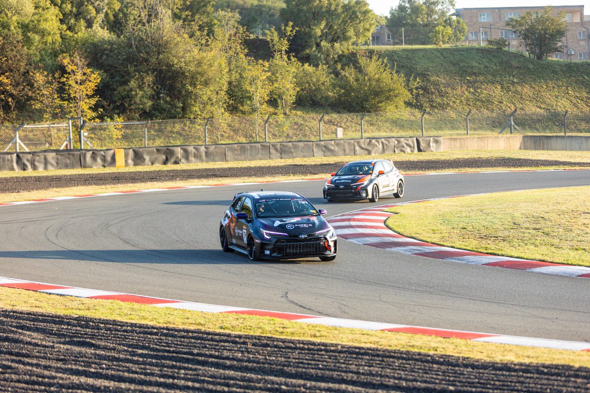 Race 1 done and I stay in 4th position. A proper fight between Jaco and I during the race. The car handling incredibly well at Kyalami man. Race 2 coming up next at 11:55 

#GRCup #Team794 #TGRSA