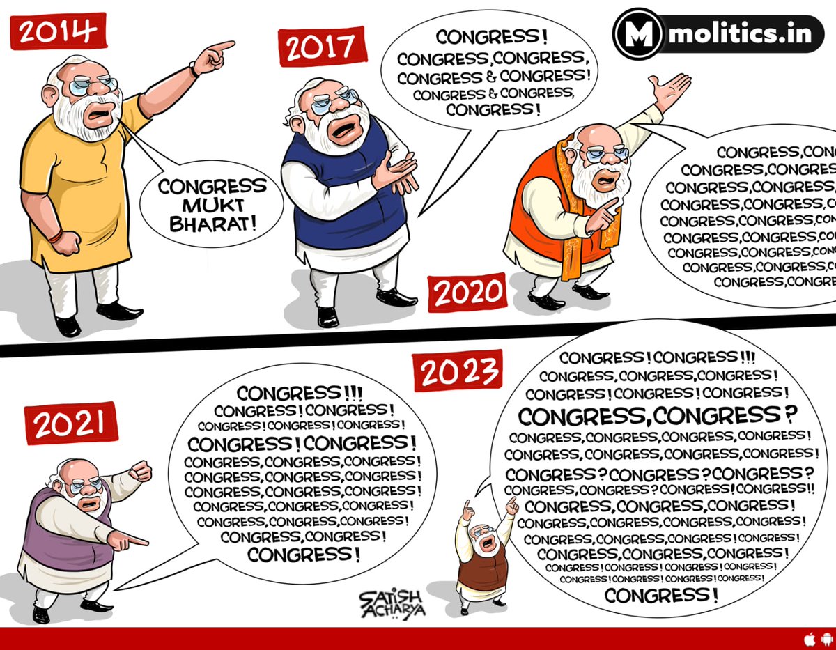 After 10 yrs in power with majority govts, this failed & unaccountable BJP-RSS Pracharak is still talking about opposition & Congress. Better bring in a Congress-led INDIA Govt &then hold Congress accountable for everything. #NoVoteToModi #NoVoteForBJP #HaathBadlegaHalaat