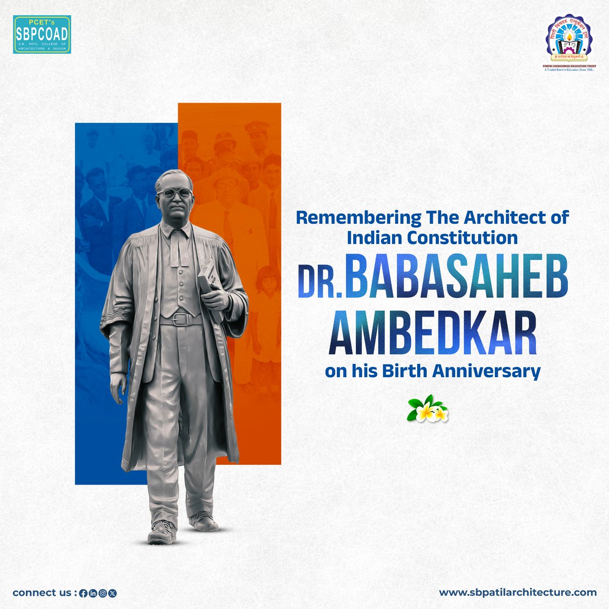 Today, we honor the legacy of Dr. Babasaheb Ambedkar, the architect of the Indian Constitution & tireless advocate for social justice & equality. #PCET #SBPCOAD #AmbedkarJayanti #Ambedkar #DrBRAmbedkar #बाबासाहेबआंबेडकर #आंबेडकरजयंती #संविधाननिर्माता #jaybhim #babasahebambedkar