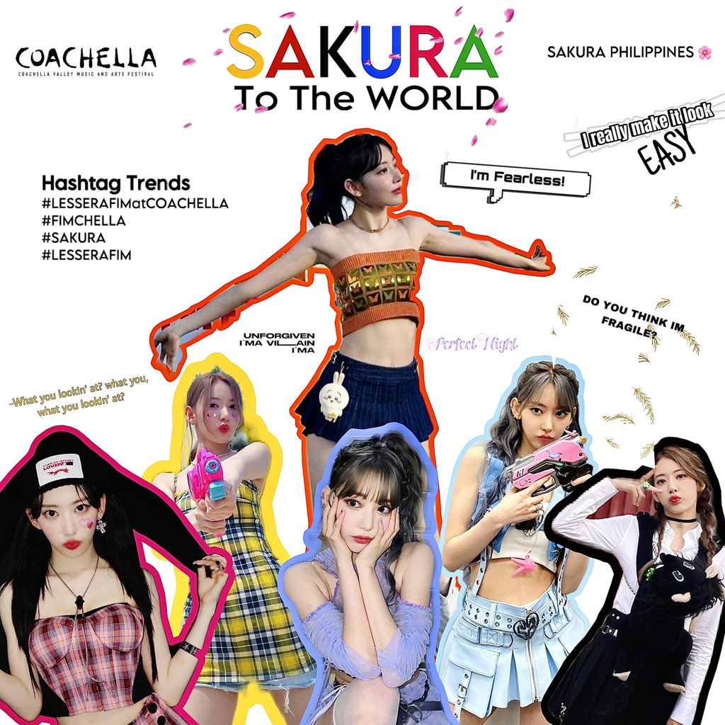 SAKURA To The World 🌸

Love and support From PH 🇵🇭

#LESSERAFIMatCOACHELLA #FIMCHELLA #SAKURA #LE_SSERAFIM #Coachella  #Coachella2024