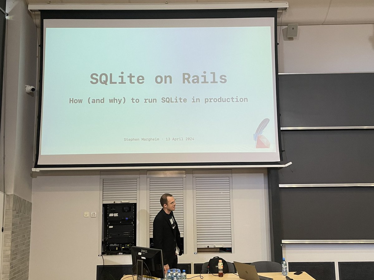 First talk of the day at #Wrocloverb: “SQLite on Rails” by @fractaledmind