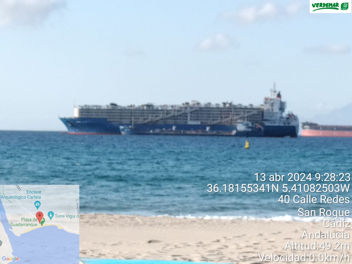 Parece que tenemos otro buque porta animales en la #bahia El buque NADA, con bandera de Panama, está haciendo bunkering frente a Guadarranque,  #bahiadealgeciras 
#bunker #animalesvivos 
#verdemarecologistasenaccion 
#verdemar 
#verdemarecologistas