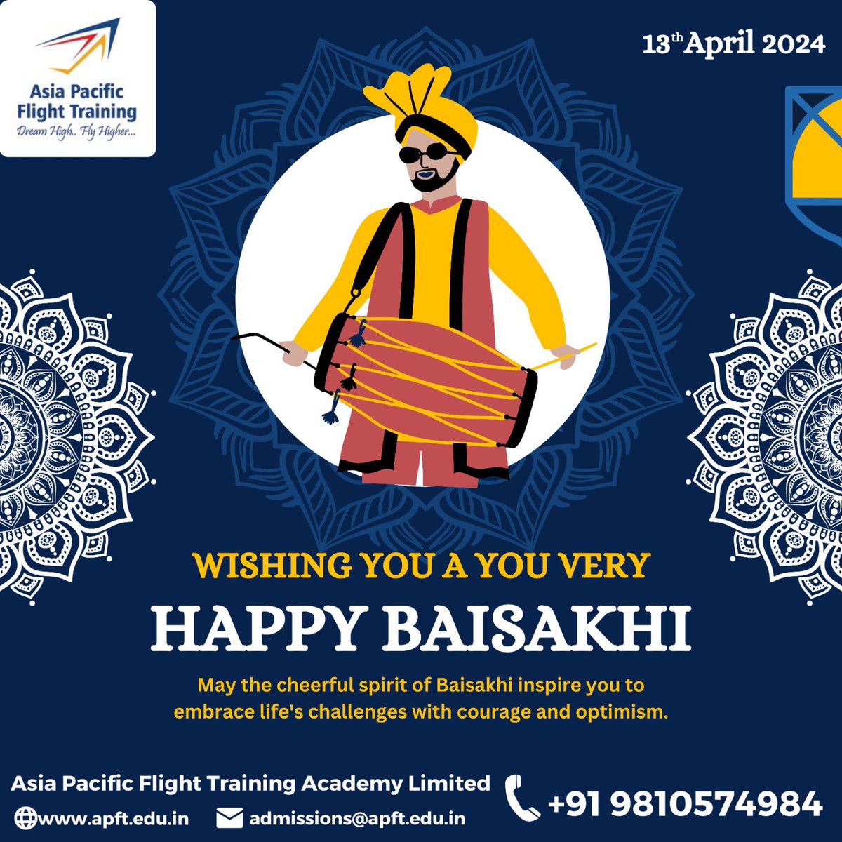 Wishing you a very Happy Baisakhi May the cheerful spirit of Baisakhi inspire you to embrace life’s challenges with courage and optimism. Visit us: apft.edu.in Write to us: admissions@apft.edu.in Contact us: +91 9810574984 #Baisakhi2024 #avgeek