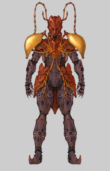 #オリジナル怪人レプトディラス セルストルフ「ハラボテアシナガメクラチビシデムシ」という和名のインパクトが凄すぎる昆虫の怪人です名前も好きなんですが、この昆虫は何より見た目がかっこいいんですよね!を怪人として表現できるよう純粋に強そうな見た目にしてみました() 