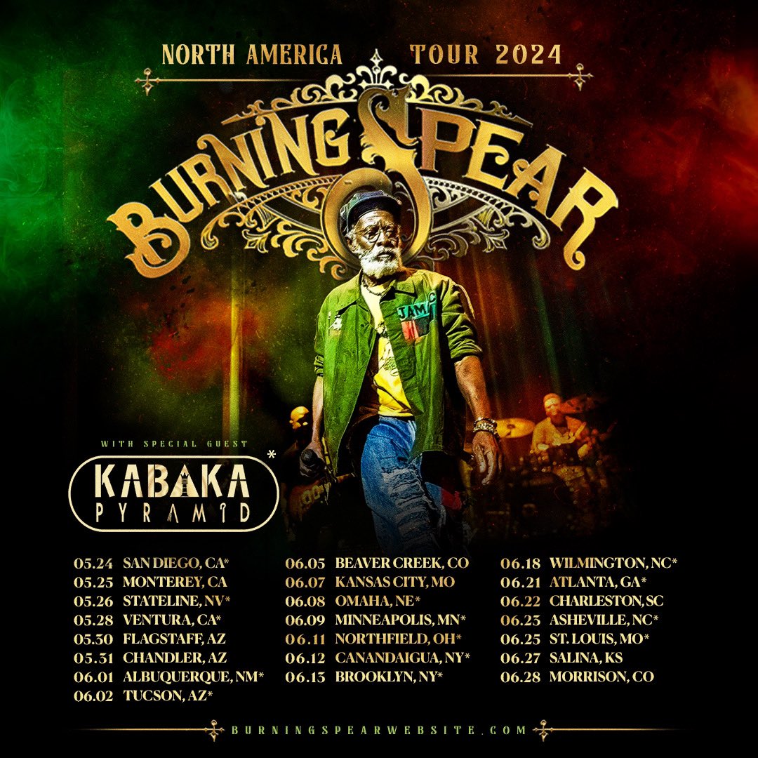 Blessed to be goin on di road wid di LEGEND Burning Spear!!! Kabakpmusic.com/tour