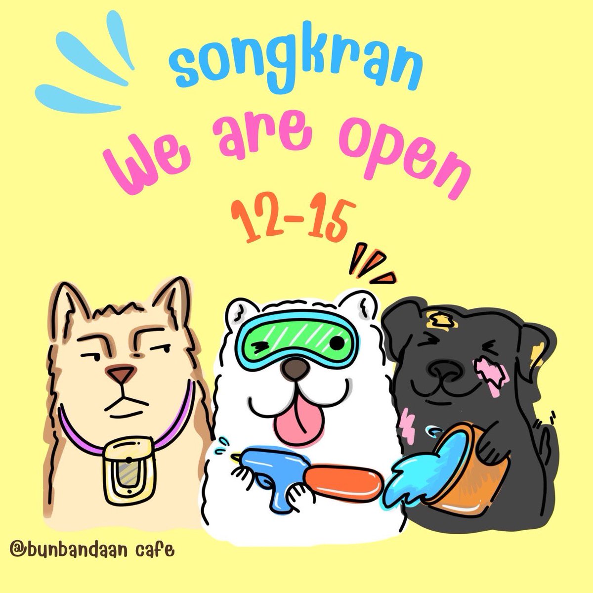 bunbandaan_cafe's tweet photo. สุขสันต์วันสงกรานต์นะคะทุกคน ถ้าช่วงสงกรานต์ไม่ได้ไปไหนแวะมานั่งเล่นร้านพี่บุญฯได้นะคะ🌊✨💕
#คาเฟ่นครปฐม #คาเฟ่2023 #cafeandspace #petfriendly https://t.co/eG15ld0iBh