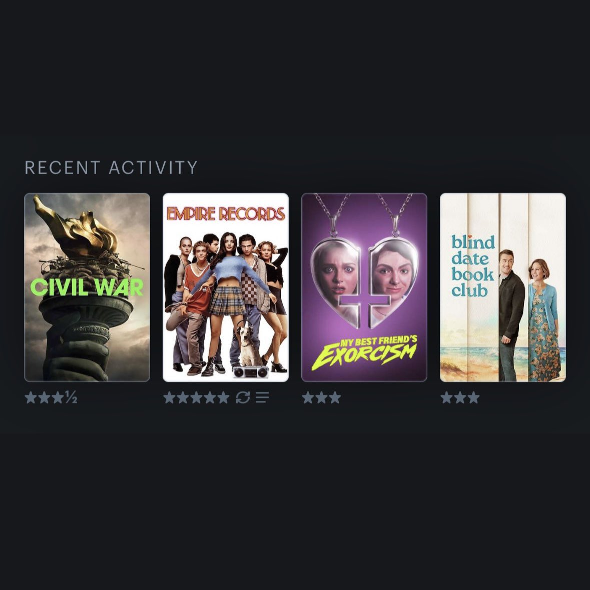 macdad34's tweet image. April 12, 2024: No theme this week… I was kinda all over the map. #LetterboxdFriday #LastFourWatched