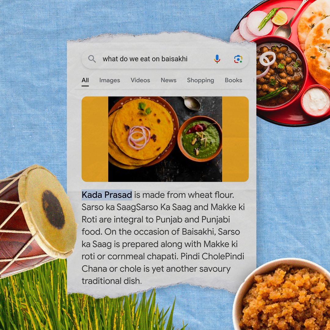 GoogleIndia's tweet photo. From getting our jaapi hats ready to sharing some makki ki roti and sarson ka saag with eachother…and more 🌸✨ Happy #BohagBihu and #Baisakhi 🥰
#KeepTraditionsAlive https://t.co/tdborPVmb0