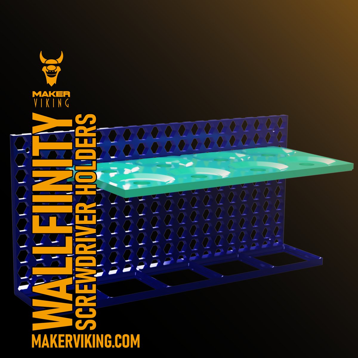 Revamp your Workshop organization with screwdriver holders for Wallfinity 1.1— Which is a cross between Gridfinity & a new wall organizing system. See it here: than.gs/m/1051067 #organizing #workshop #3DDesign @Thangs3D