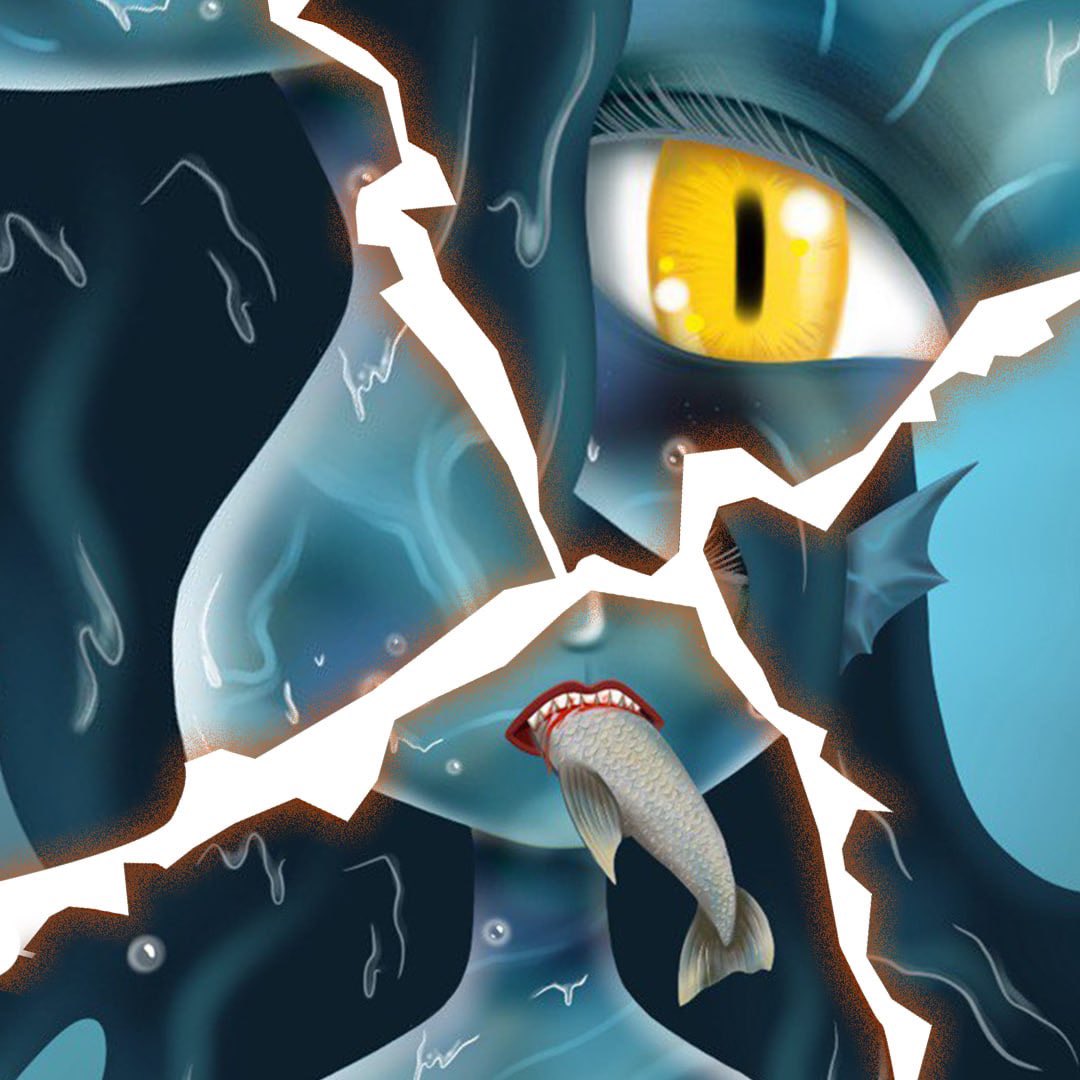 This is Sirena. Fairy tales are in the past, and it’s a new world where mermaids are not a myth; they live deep in the waters and are always hungry. And we are not sure who is more dangerous: the white shark or Sirena.

<a href="/OGW_community/">OG Women/Apocalypse/WP</a> 
#NFT #NFTartists #SolanaNFTs #ApocalypseNFT