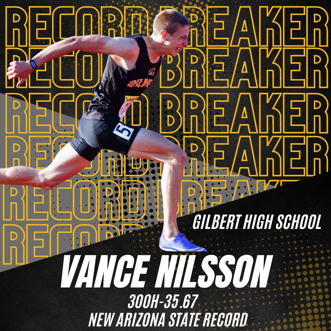 Congratulations to senior Vance Nilsson who set a new state record in the 300H running 35.67 tonight. He shattered the former state record of 36.24. Way to go Vance! 🐯🏃‍♂️💨 #TigerStrong