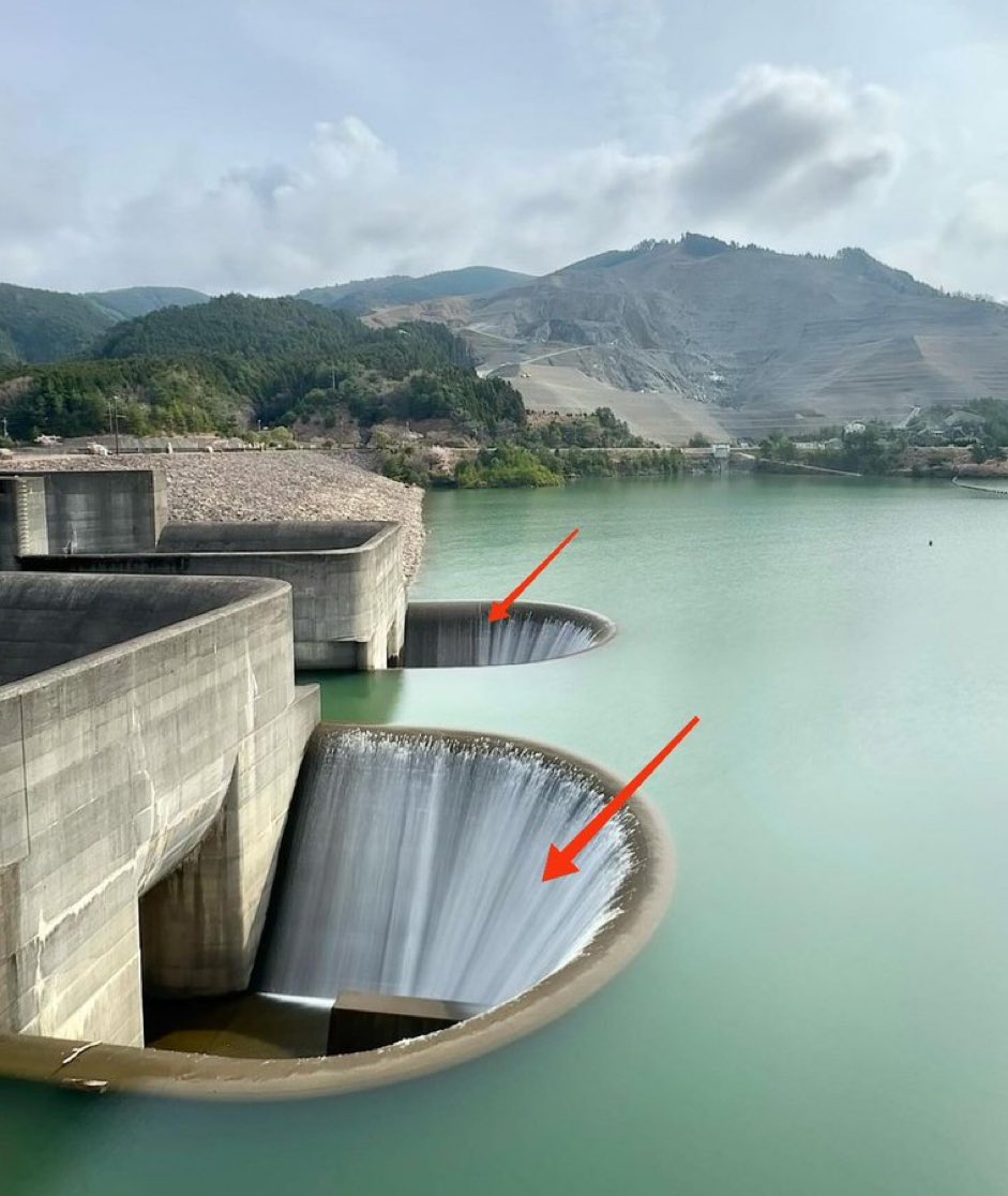 Spillways of a dam