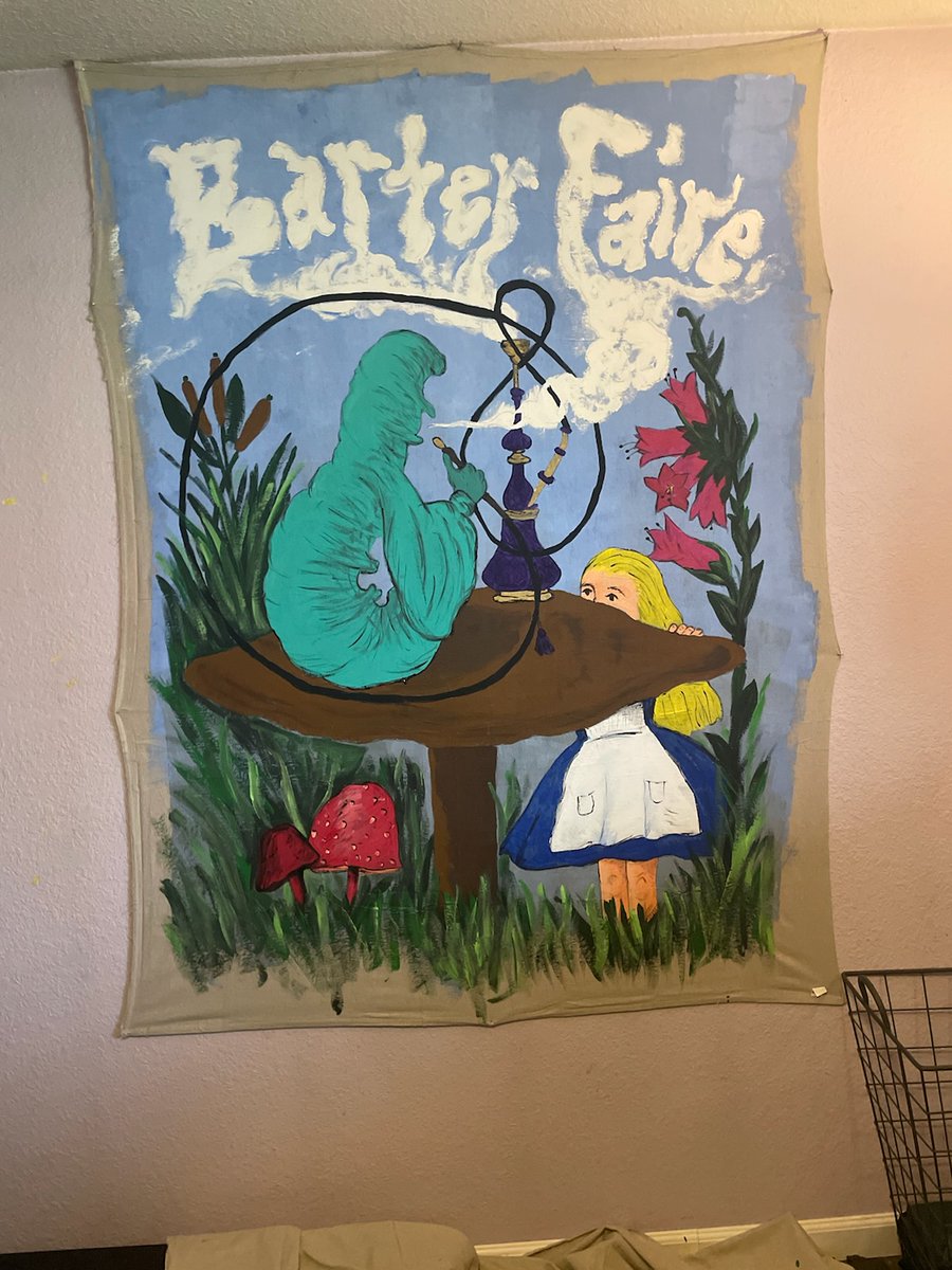 BeaverMonkey253's tweet photo. My Bestie is so talented! She is painting this as a photo backdrop for Barter Faire. I keep telling her to get involved in the Tacoma Murals projects. https://t.co/jXDNaFC2GW