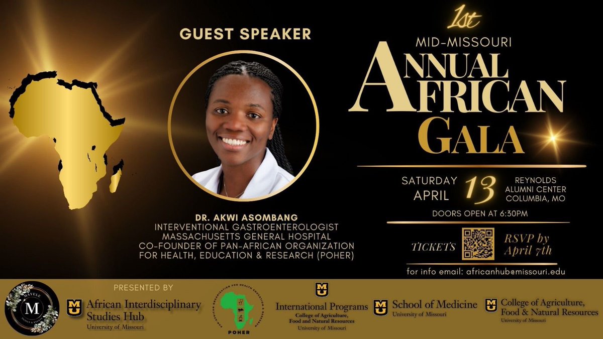 OUR FIRST FUNDRAISING GALA Event Details: lnkd.in/eiG34S4r Guest speaker: @POHER_NGO Co-founder @AkwiAsombangMD @POHER_NGO 🤝 @MUAISHub 🤝 @Mizzou #Mizzou #mentorship #research #forstudents #gala @MGHGlobalHealth