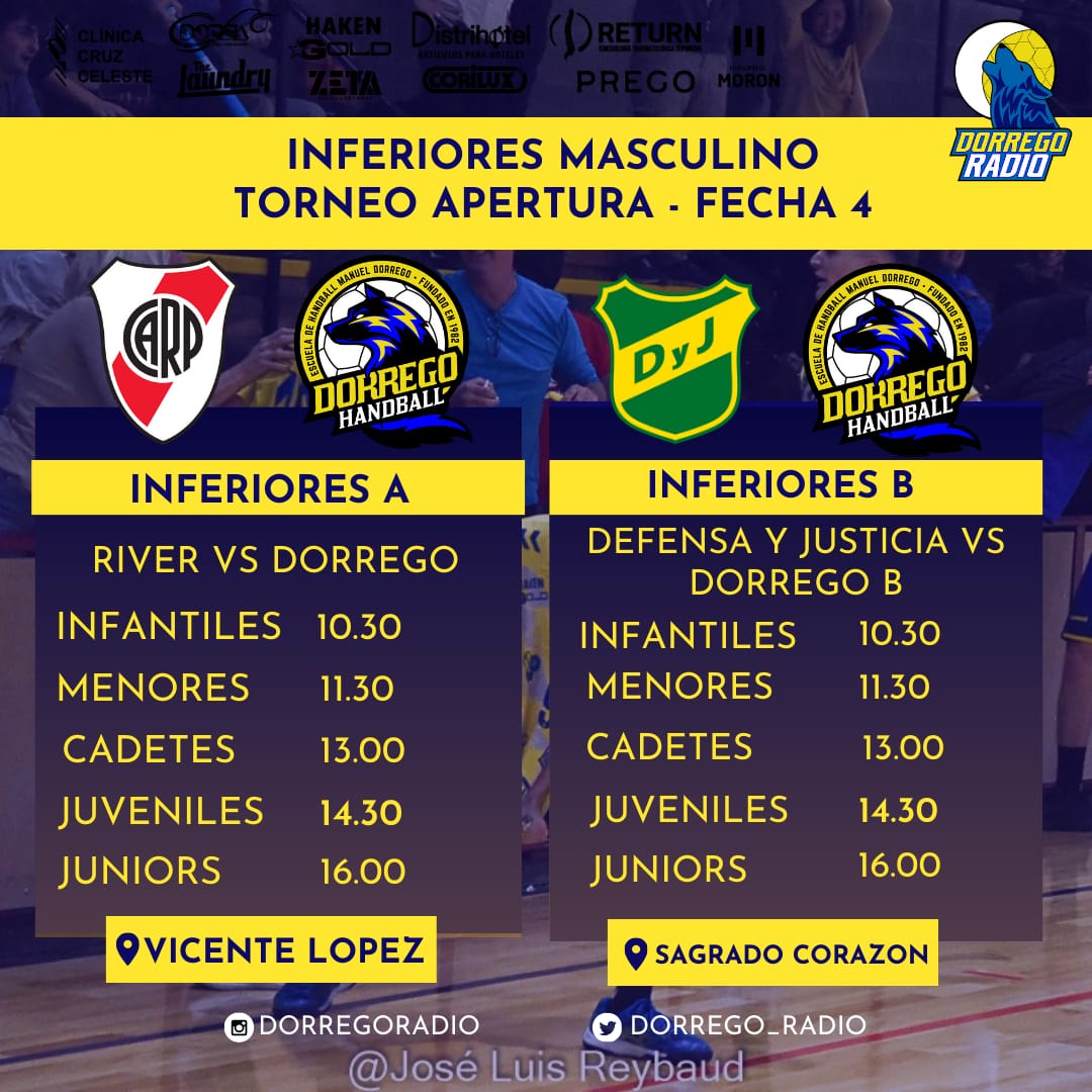 FINDE DORREGUENSE - INFERIORES CABALLEROS 
<a href="/femebal/">Fe.Me.Bal.</a> <a href="/HandballCARP/">Handball River Plate 🤾🏼‍♀️🤾🏼‍♂️🐔</a> <a href="/defensa/">central</a>